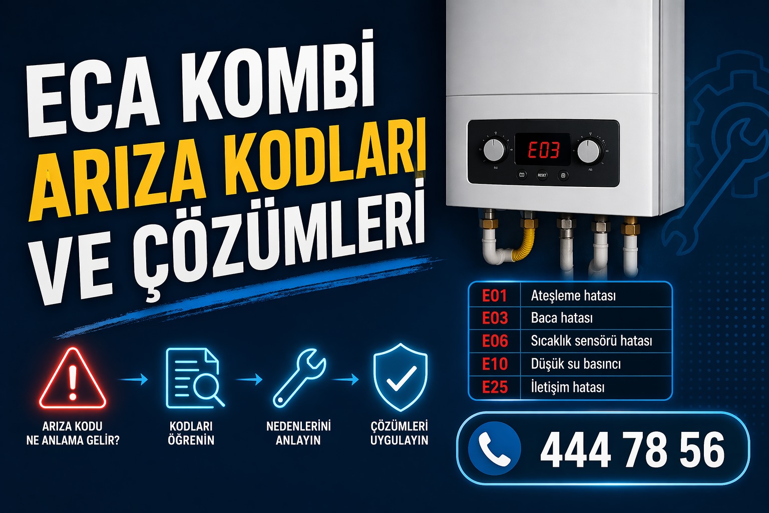 ECA kombi arıza kodları ve çözümleri