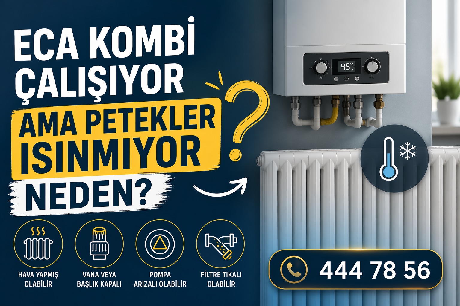 ECA Kombi Çalışıyor Ama Petekler Isınmıyor Neden?