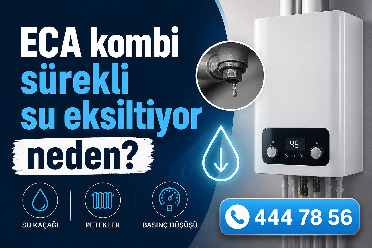 ECA kombi sürekli su eksiltiyor neden?